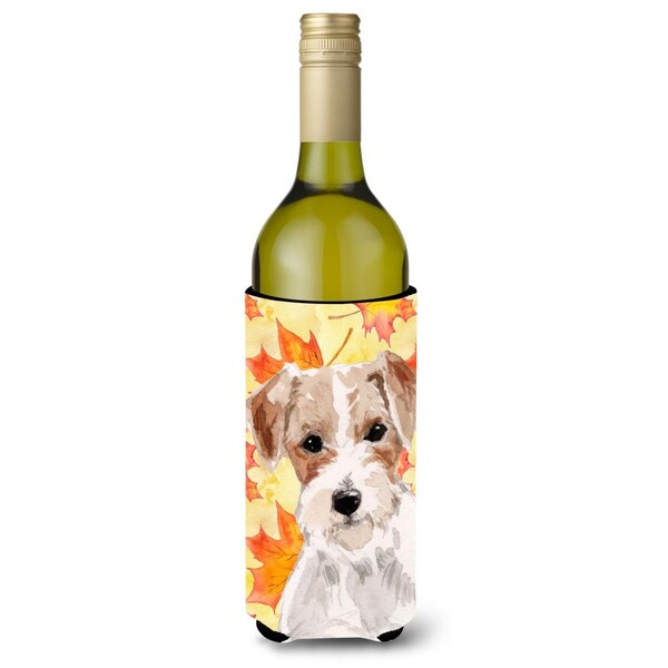 Carolines Treasures Wire Hair Jack Russell Fall Wine Bottle Beverge Insulator Hugger - BB9508LITERK