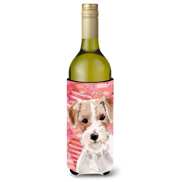 Carolines Treasures Wire Hair Jack Russell Love Wine Bottle Beverge Insulator Hugger - BB9473LITERK