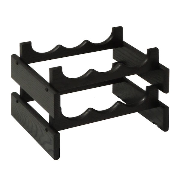 Wooden Mallet 6 Bottle Dakota Wine Rack, Black - WR32BK