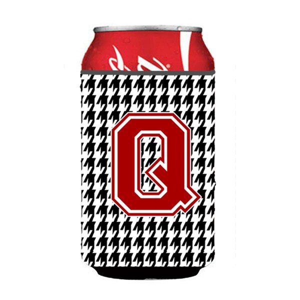 Carolines Treasures Monogram - Houndstooth Can Or Bottle  Hugger - CJ1021-QCC