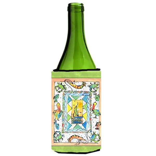 Carolines Treasures Crab sailboats and more Wine Bottle   Hugger - 8092LITERK