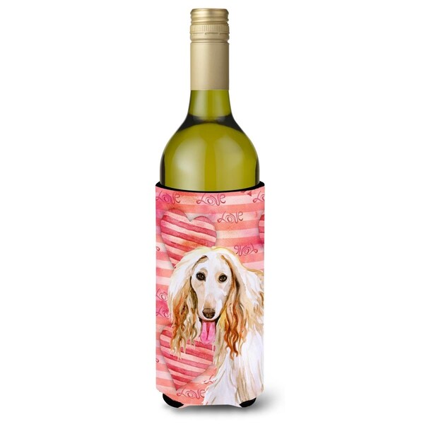 Carolines Treasures Afghan Hound Love Wine Bottle Beverge Insulator Hugger - BB9789LITERK