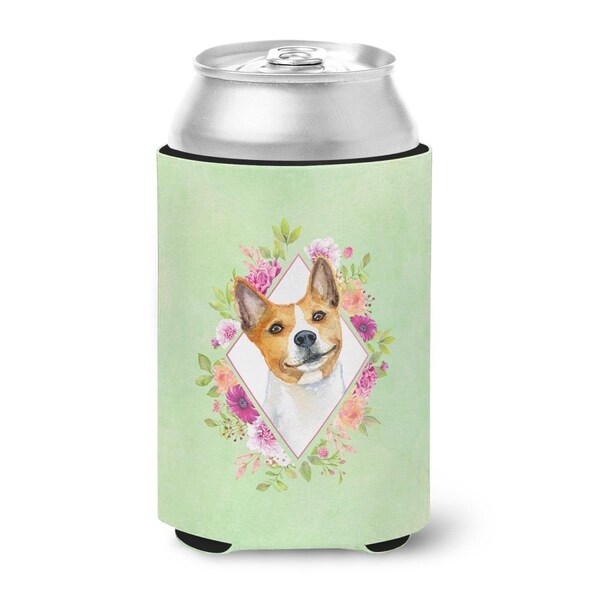 Carolines Treasures Basenji Green Flowers Can or Bottle Hugger - CK4275CC