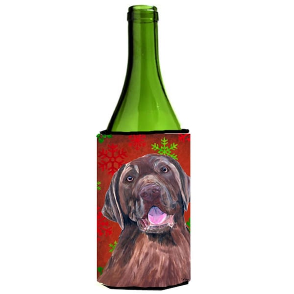 Carolines Treasures Labrador Snowflakes Holiday Christmas Wine Bottle   Hugger - SC9424LITERK