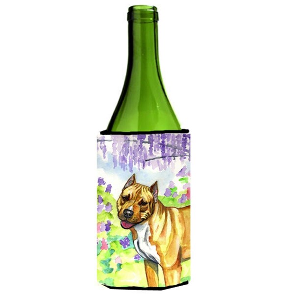 Carolines Treasures Pit Bull Wine bottle sleeve Hugger - 24 oz. - 7093LITERK
