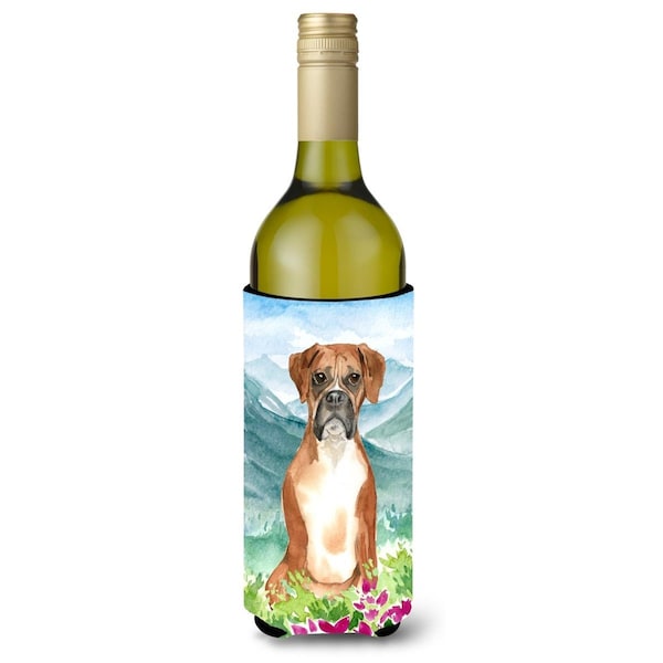 Carolines Treasures Mountain Flowers Boxer Wine Bottle Beverage Insulator Hugger - CK2542LITERK
