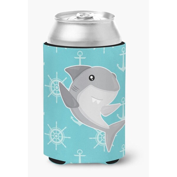 Carolines Treasures Shark on Blue Nautical Can or Bottle Hugger - BB6940CC