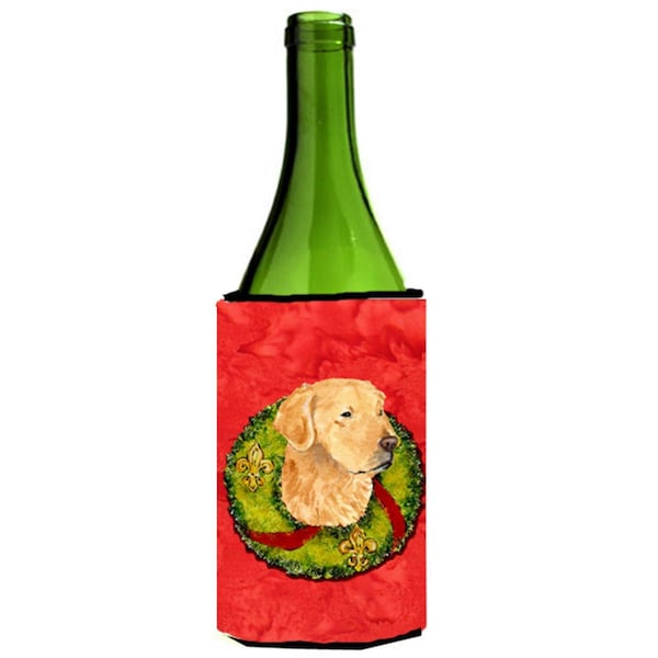 Carolines Treasures Golden Retriever Christmas Wreath Wine bottle sleeve Hugger - 24 oz. - SS4166LITERK