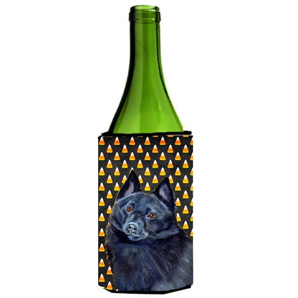 Carolines Treasures Schipperke Candy Corn Halloween Portrait Wine bottle sleeve Hugger - 24 oz. - LH9080LITERK