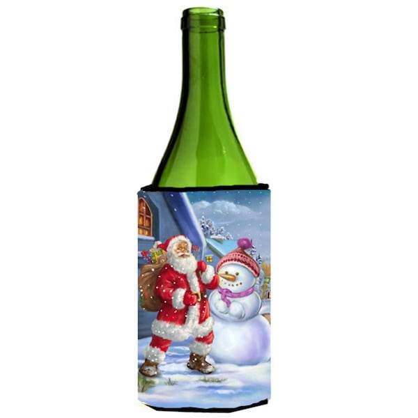 Carolines Treasures Christmas Santa Claus & Snowman Wine Bottle Can cooler Hugger - APH6200LITERK