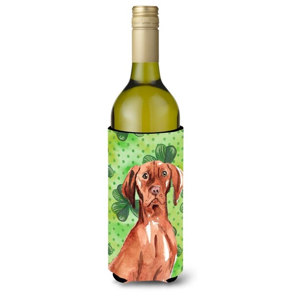 Carolines Treasures Shamrocks Vizsla Wine Bottle Beverge Insulator Hugger - CK1803LITERK