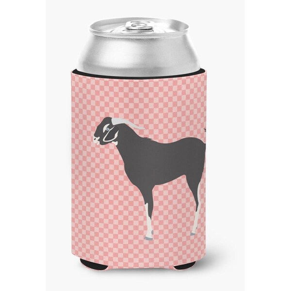 Carolines Treasures Black Bengal Goat Pink Check Can or Bottle Hugger - BB7884CC