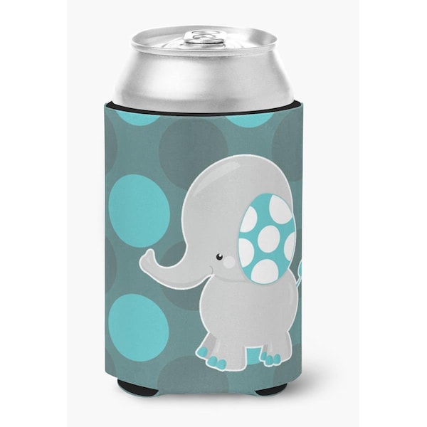 Carolines Treasures Polkadot Grey Elephant Can or Bottle Hugger - BB6837CC