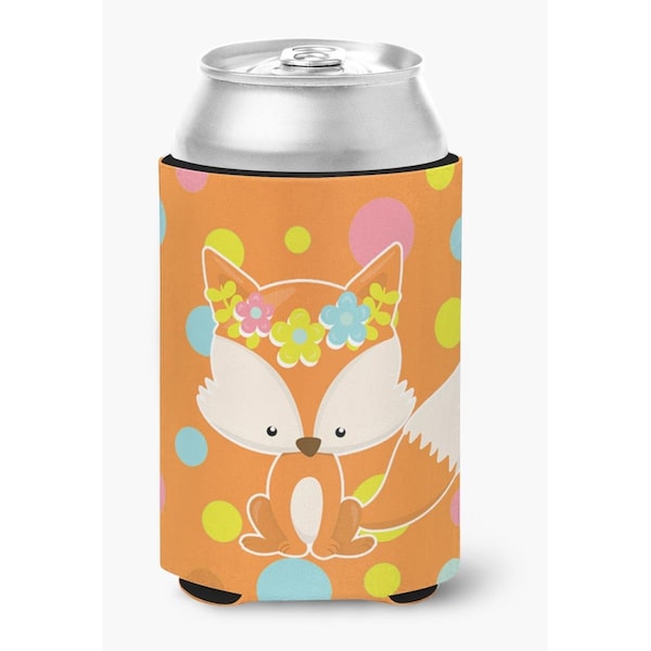 Carolines Treasures Baby Fox Flowerchild Polkadots Can or Bottle Hugger - BB7091CC