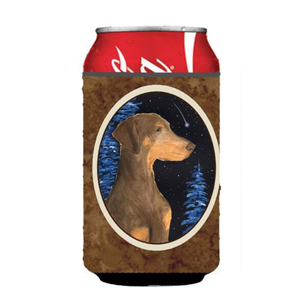 Carolines Treasures Starry Night Doberman Can Or bottle sleeve Hugger - 12 oz. - SS8462CC