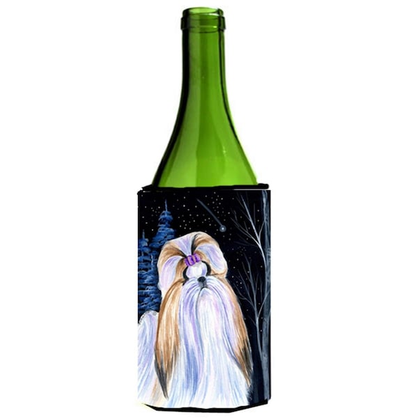 Carolines Treasures Starry Night Shih Tzu Wine bottle sleeve Hugger - SS8381LITERK