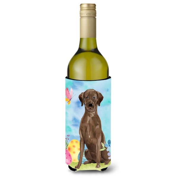 Carolines Treasures Chocolate Labrador Easter Wine Bottle Beverge Insulator Hugger - BB9610LITERK