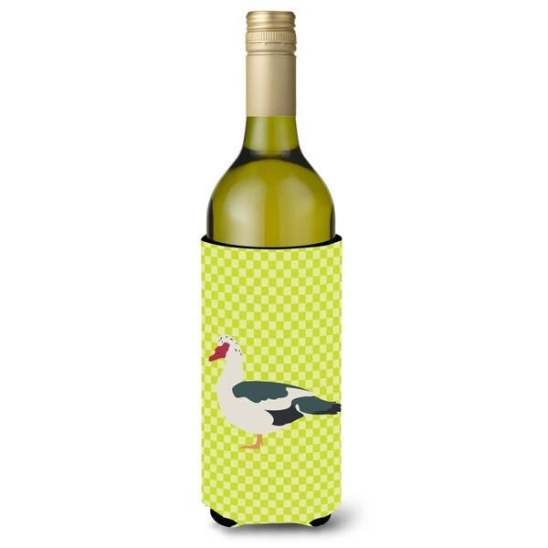 Carolines Treasures Muscovy Duck Green Wine Bottle Beverge Insulator Hugger - BB7690LITERK