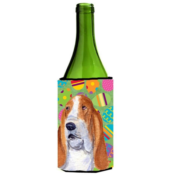 Carolines Treasures Basset Hound Easter Eggtravaganza Wine bottle sleeve Hugger - 24 Oz. - SS4873LITERK