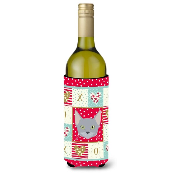 Carolines Treasures Russian Blue Cat Wine Bottle Beverage Insulator Hugger - CK5154LITERK