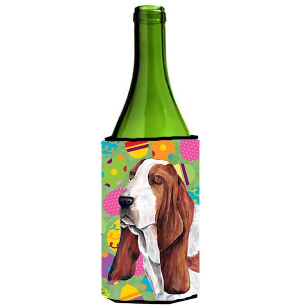 Carolines Treasures Basset Hound Easter Eggtravaganza Wine Bottle  Hugger - 24 oz. - SC9452LITERK