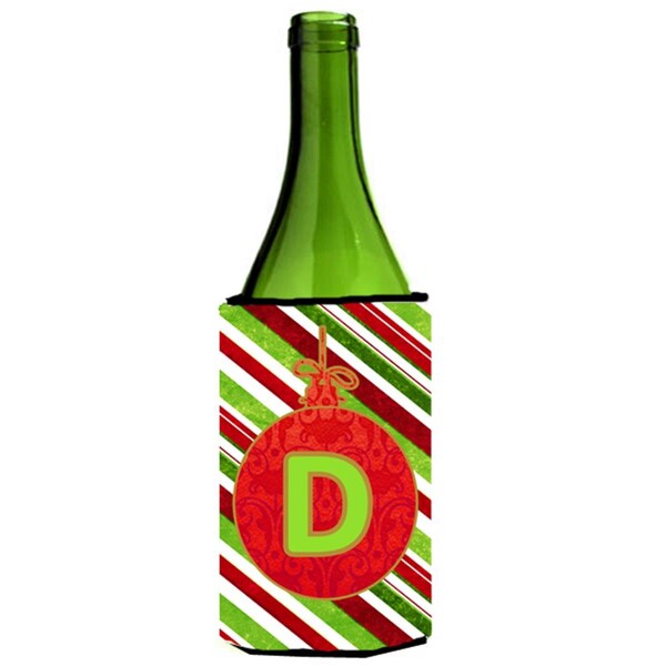 Carolines Treasures Christmas Ornament Holiday Initial Letter D Wine Bottle  Hugger - CJ1039-DLITERK