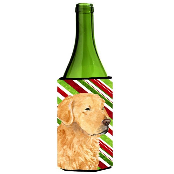 Carolines Treasures Golden Retriever Candy Cane Holiday Christmas Wine Bottle  Hugger - 24 oz. - SS4545LITERK