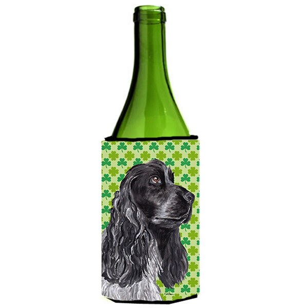 Carolines Treasures Cocker Spaniel St Patricks Irish Wine bottle sleeve Hugger 24 oz. - SC9568LITERK