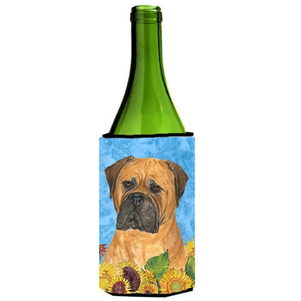 Carolines Treasures Bullmastiff In Summer Flowers Wine bottle sleeve Hugger - 24 oz. - SS4150LITERK