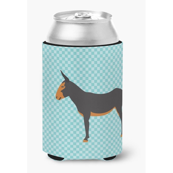 Carolines Treasures Catalan Donkey Blue Check Can or Bottle Hugger - BB8029CC