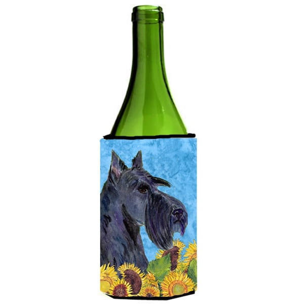 Carolines Treasures Scottish Terrier In Summer Flowers Wine bottle sleeve Hugger - 24 oz. - SS4163LITERK