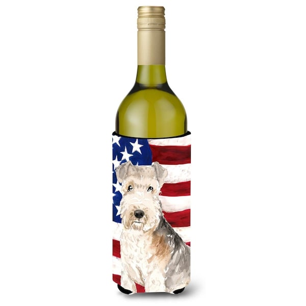 Carolines Treasures Patriotic USA Lakeland Terrier Wine Bottle Beverge Insulator Hugger - CK1725LITERK