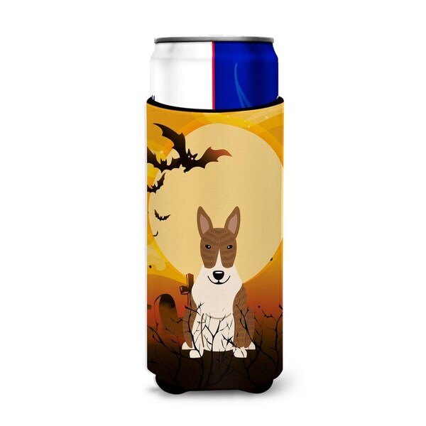 Carolines Treasures Halloween Bull Terrier Brindle Michelob Ultra Hugger for Slim Cans - BB4403MUK