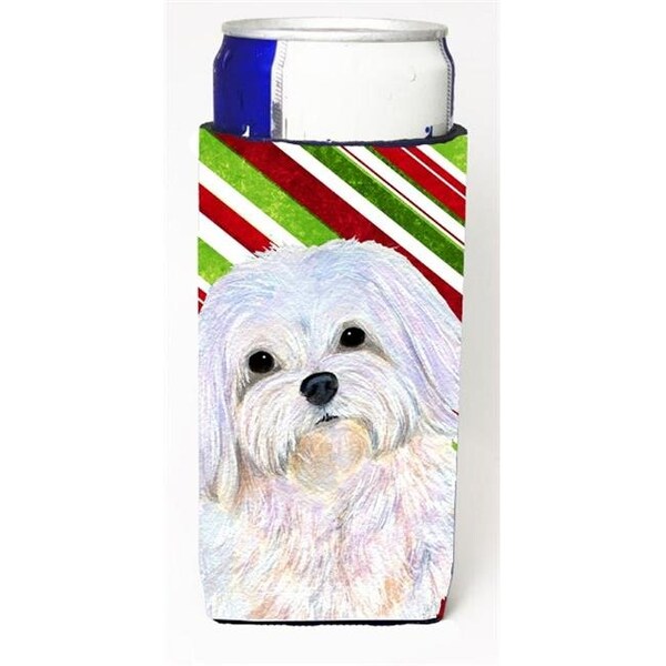 Carolines Treasures Carolines Treasures SS4551MUK Maltese Candy Cane Holiday Christmas Michelob Ultra s For Slim Cans - 12 oz. - SS4551MUK