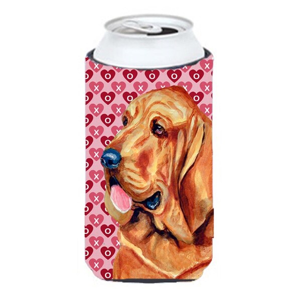 Carolines Treasures Bloodhound Hearts Love And Valentines Day Portrait Tall Boy   Hugger - 22 To 24 oz. - LH9151TBC