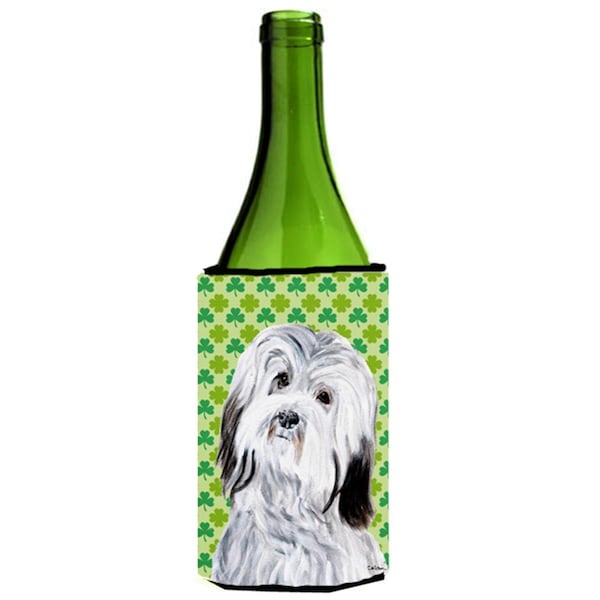 Carolines Treasures Havanese Lucky Shamrock St. Patricks Day Wine bottle sleeve Hugger  24 Oz. - SC9737LITERK