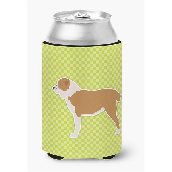 Carolines Treasures Central Asian Shepherd Dog Checkerboard Green Can or Bottle Hugger - BB3828CC