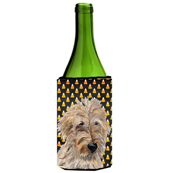 Carolines Treasures Golden Doodle 2 Candy Corn Halloween Wine bottle sleeve Hugger  24 Oz. - SC9667LITERK