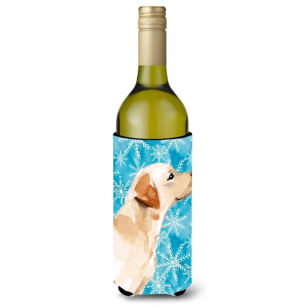 Carolines Treasures Yellow Labrador No 2 Winter Wine Bottle Beverge Insulator Hugger - BB9458LITERK