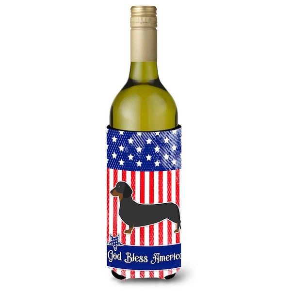 Carolines Treasures USA Patriotic Dachshund Wine Bottle Beverge Insulator Hugger - BB3282LITERK