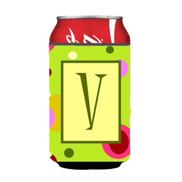 Carolines Treasures Letter V Initial Monogram - Green Can or Bottle  Hugger - CJ1010-VCC