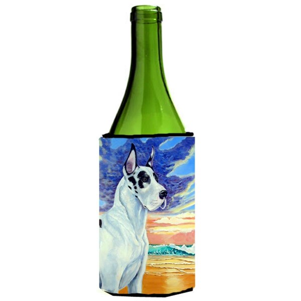 Carolines Treasures Harelquin Great Dane Wine bottle sleeve Hugger - 24 oz. - 7098LITERK