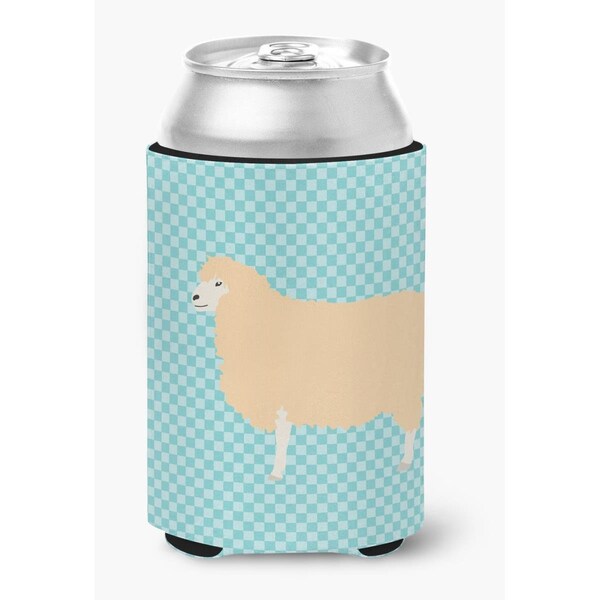 Carolines Treasures English Leicester Longwool Sheep Blue Check Can or Bottle Hugger - BB8148CC