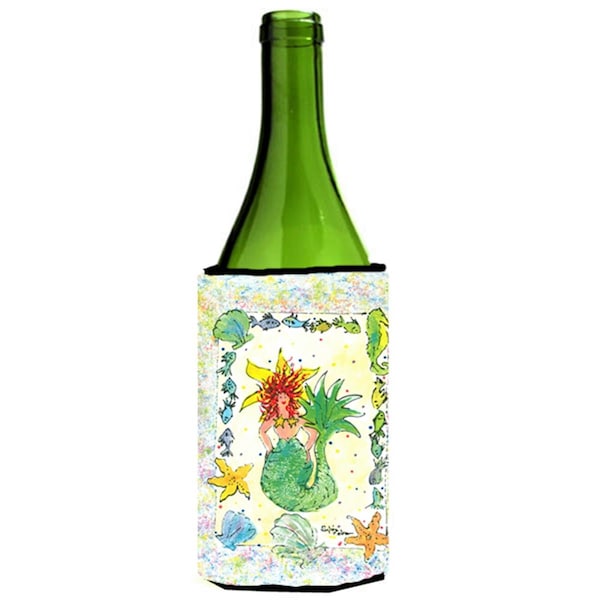 Carolines Treasures Red Headed Funky Mermaid Wine Bottle   Hugger - 8081LITERK