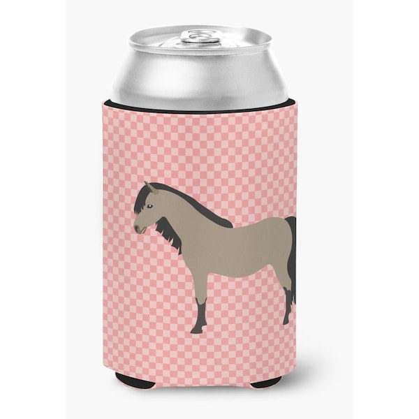 Carolines Treasures Welsh Pony Horse Pink Check Can or Bottle Hugger - BB7910CC