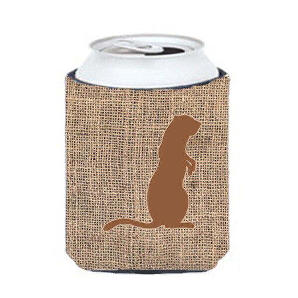Carolines Treasures Meerkat Burlap And Brown Can Or Bottle  Hugger - BB1118-BL-BN-CC