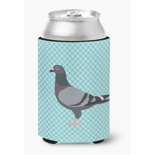 Carolines Treasures Racing Pigeon Blue Check Can or Bottle Hugger - BB8125CC