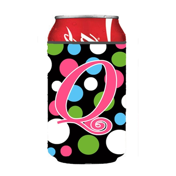 Carolines Treasures Letter Q Initial Monogram - Polkadots And Pink Can Or Bottle  Hugger - CJ1038-QCC