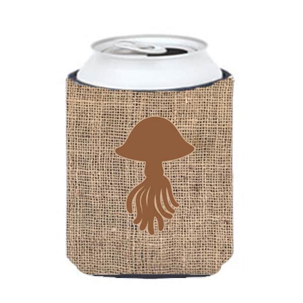 Carolines Treasures Jellyfish Burlap And Brown Can Or Bottle  Hugger - BB1089-BL-BN-CC