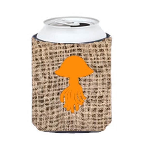 Carolines Treasures Jellyfish Burlap And Orange Can Or Bottle  Hugger - BB1089-BL-OR-CC